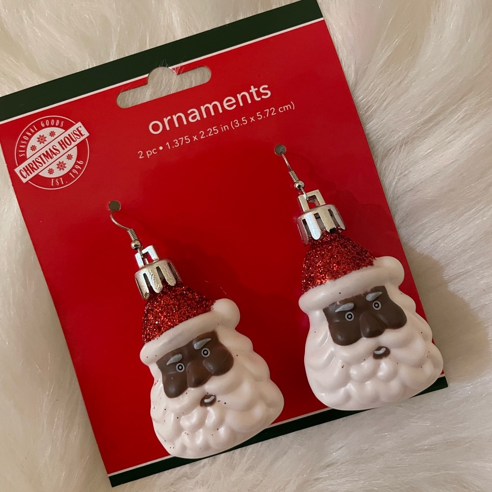 African American Santa earrings